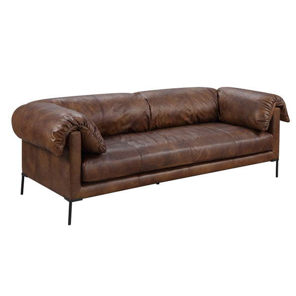 ACME Jaron Mocha Top Grain Leather Sofa Model LV02980