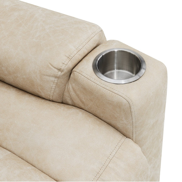 ACME Nairi Ivory Polished Microfiber Power Recliner with Lift Heating & Massage Model LV02995