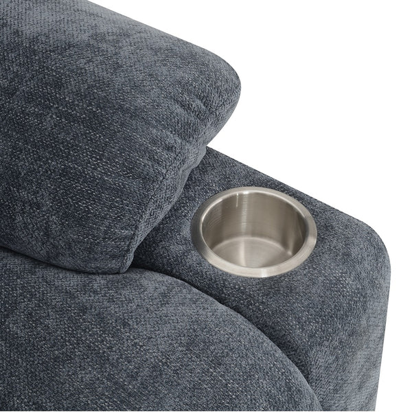 ACME Omarion Blue Chenille Power Recliner with Lift Heating & Massage Model LV02996