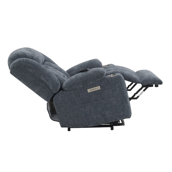 ACME Omarion Blue Chenille Power Recliner with Lift Heating & Massage Model LV02996