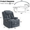 ACME Omarion Blue Chenille Power Recliner with Lift Heating & Massage Model LV02996