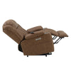 ACME Omarion Brown Polished Microfiber Power Recliner with Lift Heating & Massage Model LV02997