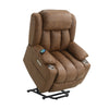 ACME Omarion Brown Polished Microfiber Power Recliner with Lift Heating & Massage Model LV02997