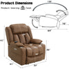 ACME Omarion Brown Polished Microfiber Power Recliner with Lift Heating & Massage Model LV02997
