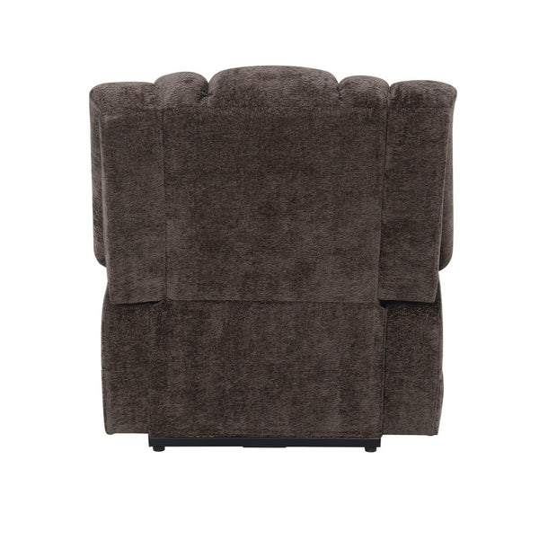ACME Pacay Brown Chenille Power Recliner with Lift Heating & Massage Model LV02998