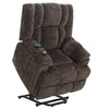 ACME Pacay Brown Chenille Power Recliner with Lift Heating & Massage Model LV02998