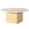 ACME Qwin Natural Marble Top & Oak Coffee Table with Natural Marble Top Model LV03005
