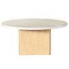ACME Qwin Natural Marble Top & Oak Coffee Table with Natural Marble Top Model LV03005