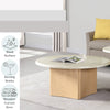 ACME Qwin Natural Marble Top & Oak Coffee Table with Natural Marble Top Model LV03005