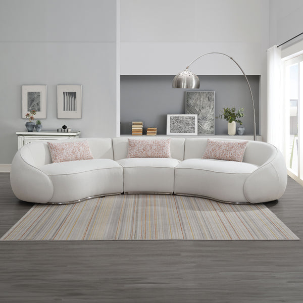ACME Sahara Beige Boucle Sectional Sofa with 3 Pillows Model LV03010