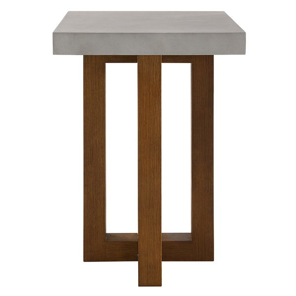 ACME Keven Faux Concrete Top & Walnut End Table Model LV03016