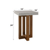 ACME Keven Faux Concrete Top & Walnut End Table Model LV03016