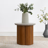 ACME Evelyn Faux Concrete Top & Walnut End Table Model LV03026