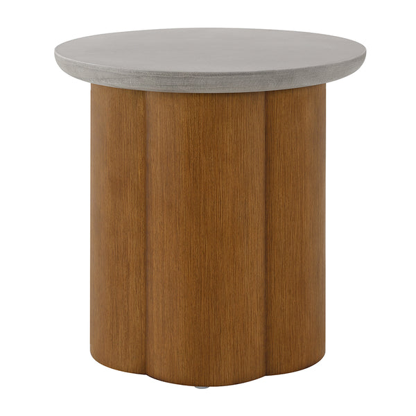 ACME Evelyn Faux Concrete Top & Walnut End Table Model LV03026