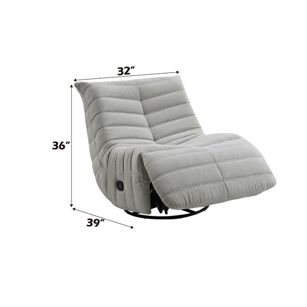 ACME Talmon Oyster Chenille Glider Recliner with Swivel Model LV03071
