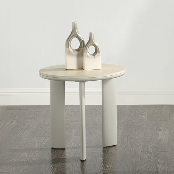 ACME Ingram Ceramic Top & Light Gray End Table Model LV03116