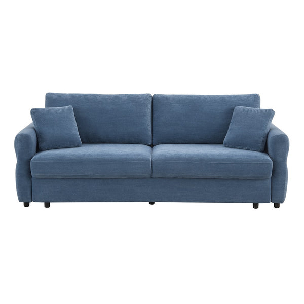 ACME Haran Blue Fabric Sofa with Sleeper Storage & 2 Pillows Model LV03120