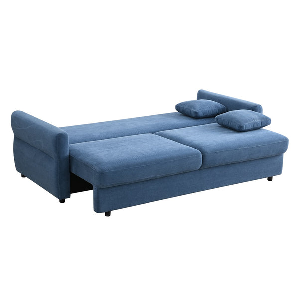ACME Haran Blue Fabric Sofa with Sleeper Storage & 2 Pillows Model LV03120