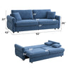 ACME Haran Blue Fabric Sofa with Sleeper Storage & 2 Pillows Model LV03120