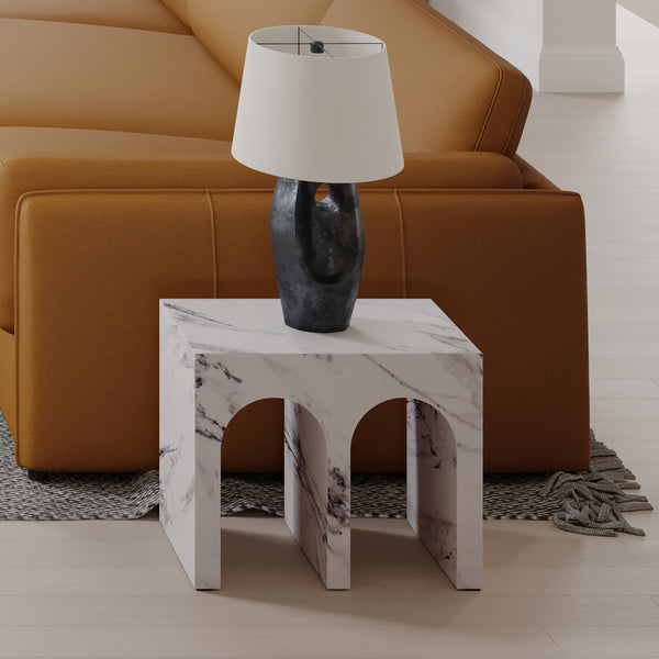 ACME Fritzy Engineered Stone End Table Model LV03126
