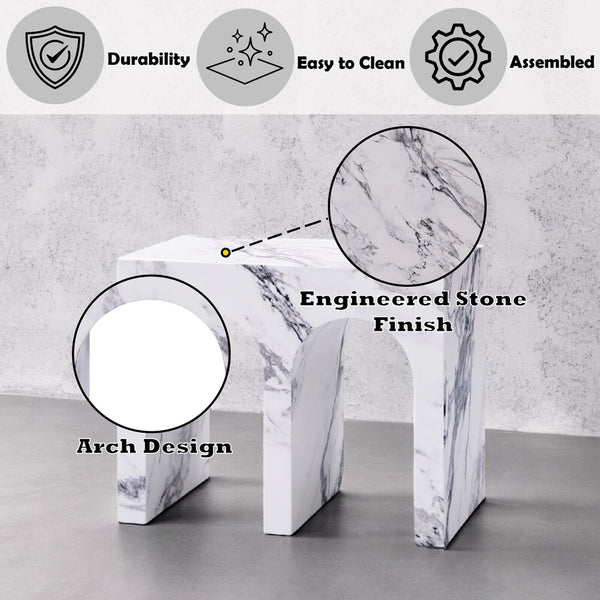 ACME Fritzy Engineered Stone End Table Model LV03126