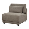 ACME Rylie Brown Linen Modular Armless Chair with Pillow Model LV03152