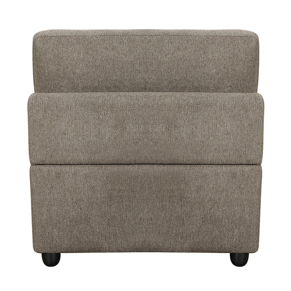 ACME Rylie Brown Linen Modular Armless Chair with Pillow Model LV03152
