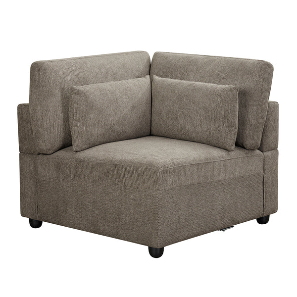 ACME Rylie Brown Linen Modular Wedge with 3 Pillows Model LV03153