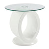ACME Larry Glass Top White High Gloss End Table Model LV03186