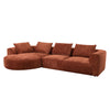 ACME Aceso Rust Brown Chenille Sectional Sofa with 4 Pillows Model LV03240