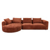 ACME Aceso Rust Brown Chenille Sectional Sofa with 4 Pillows Model LV03240