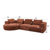 ACME Aceso Rust Brown Chenille Sectional Sofa with 4 Pillows Model LV03240
