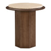 ACME Kasha Travertine Top & Walnut End Table Model LV03326