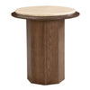 ACME Kasha Travertine Top & Walnut End Table Model LV03326