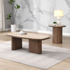 ACME Kasha Travertine Top & Walnut End Table Model LV03326