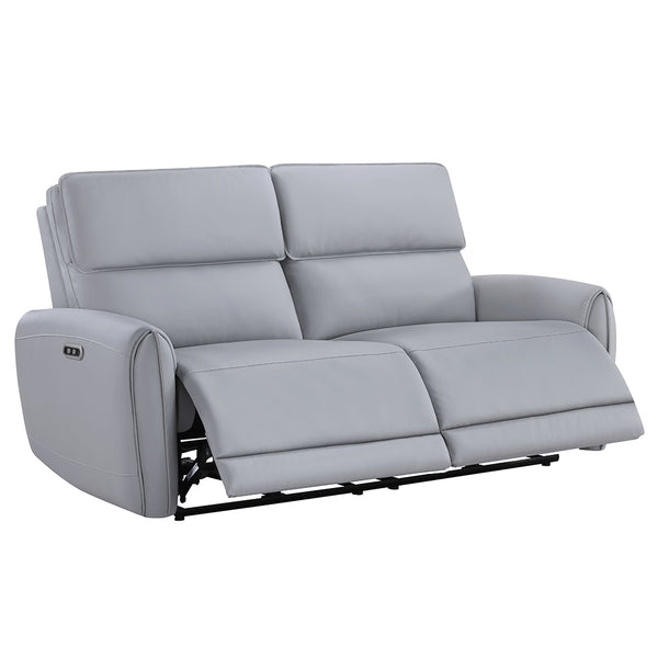 ACME Jeromie Gray Synthetic Leather Power Motion Sofa with USB Port Model LV03335