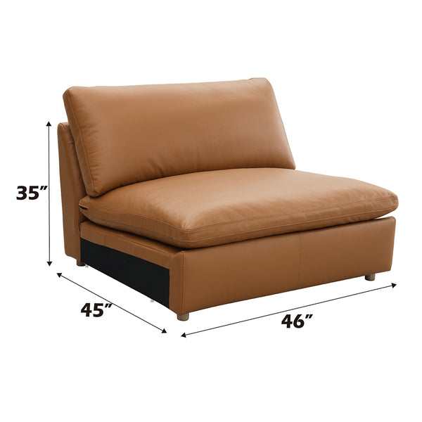 ACME Brighton Brown Top Grain Leather Modular - Armless Chair Model LV03371