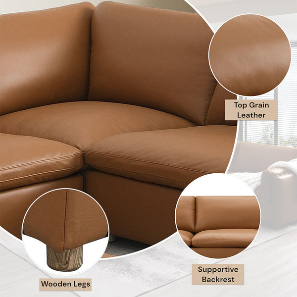 ACME Brighton Brown Top Grain Leather Modular - Wedge Model LV03372