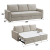ACME Leira Beige Linen Sofa with Sleeper Model LV03490
