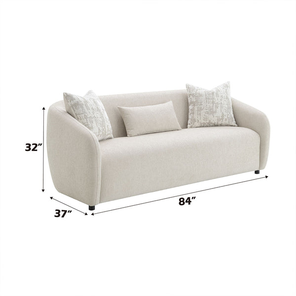 ACME Etienne Beige Linen Sofa with 3 Pillows Model LV03580