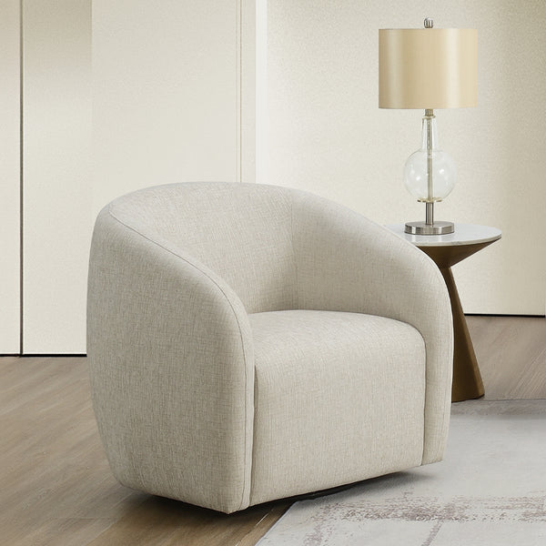 ACME Etienne Beige Linen Chair with Swivel Model LV03582
