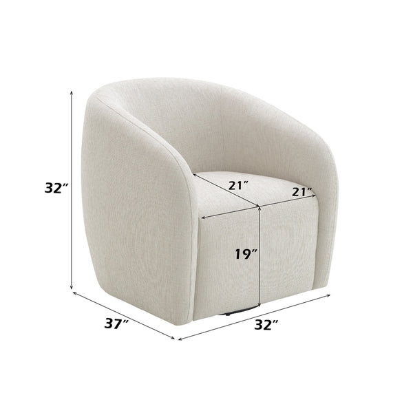 ACME Etienne Beige Linen Chair with Swivel Model LV03582