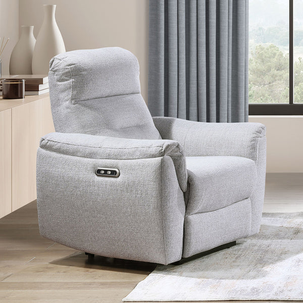 ACME Eastre Beige Chenille Power Motion Recliner with USB Port Model LV03587