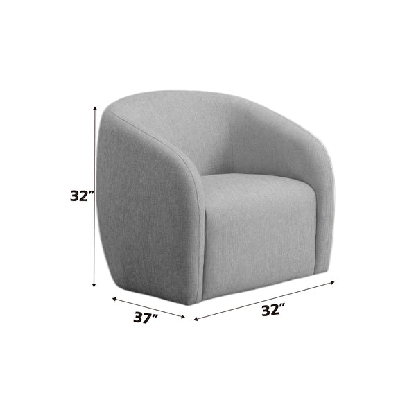 ACME Etienne Gray Linen Chair with Swivel Model LV03592