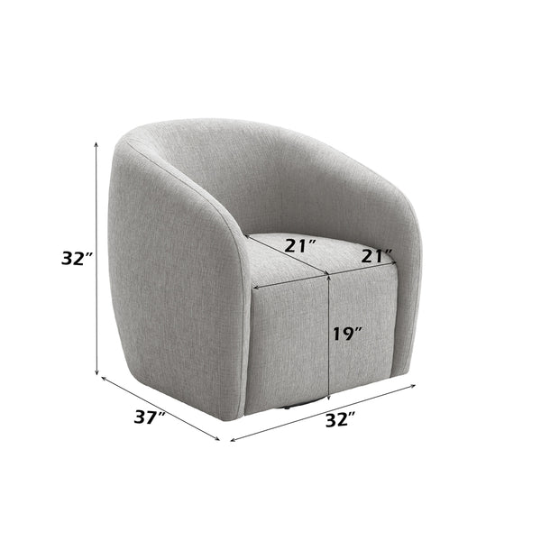 ACME Etienne Gray Linen Chair with Swivel Model LV03592