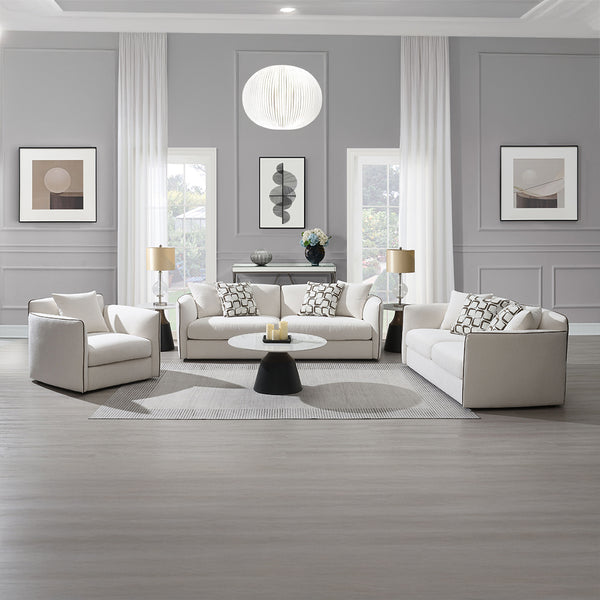 ACME Yolanda Beige Chenille Sofa with 4 Pillows Model LV03605