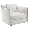 ACME Yolanda Beige Chenille Chair with Pillow Model LV03607