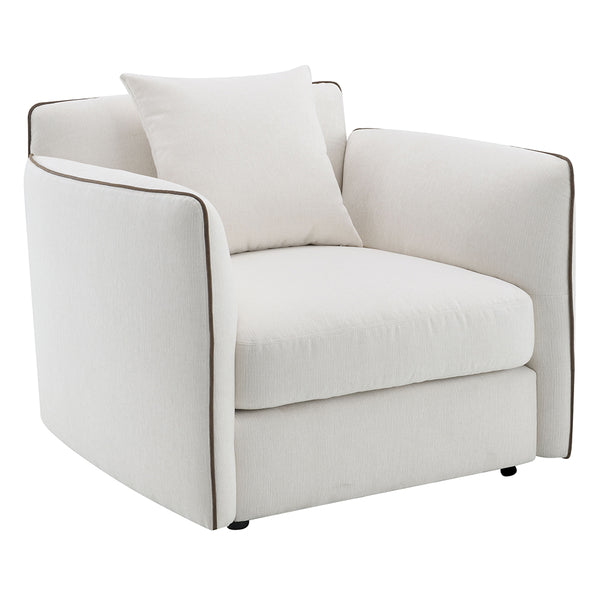 ACME Yolanda Beige Chenille Chair with Pillow Model LV03607