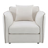 ACME Yolanda Beige Chenille Chair with Pillow Model LV03607