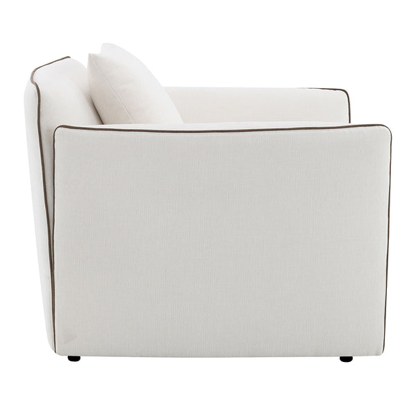 ACME Yolanda Beige Chenille Chair with Pillow Model LV03607